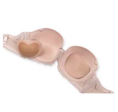 Wkładki przylepne do biustonosza - Bye Bra Adhesive Half Push-Up Pads Nude